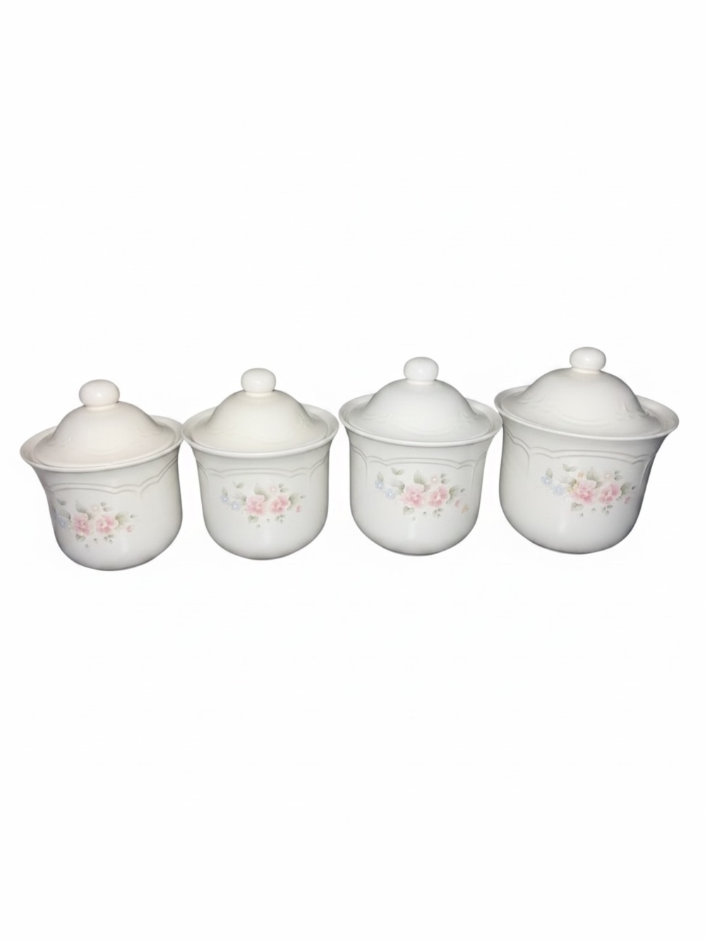 Vintage Pfaltzgraff Tea Rose stoneware Floral canisters with Lids - Picture 2 of 11